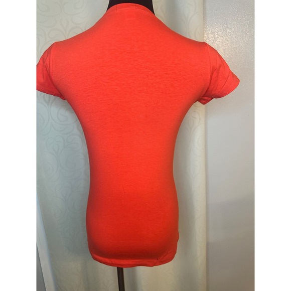 BOZZOLO Orange Short Sleeve Crew Neck T Shirt Top Womens Large - Picture 2 of 4